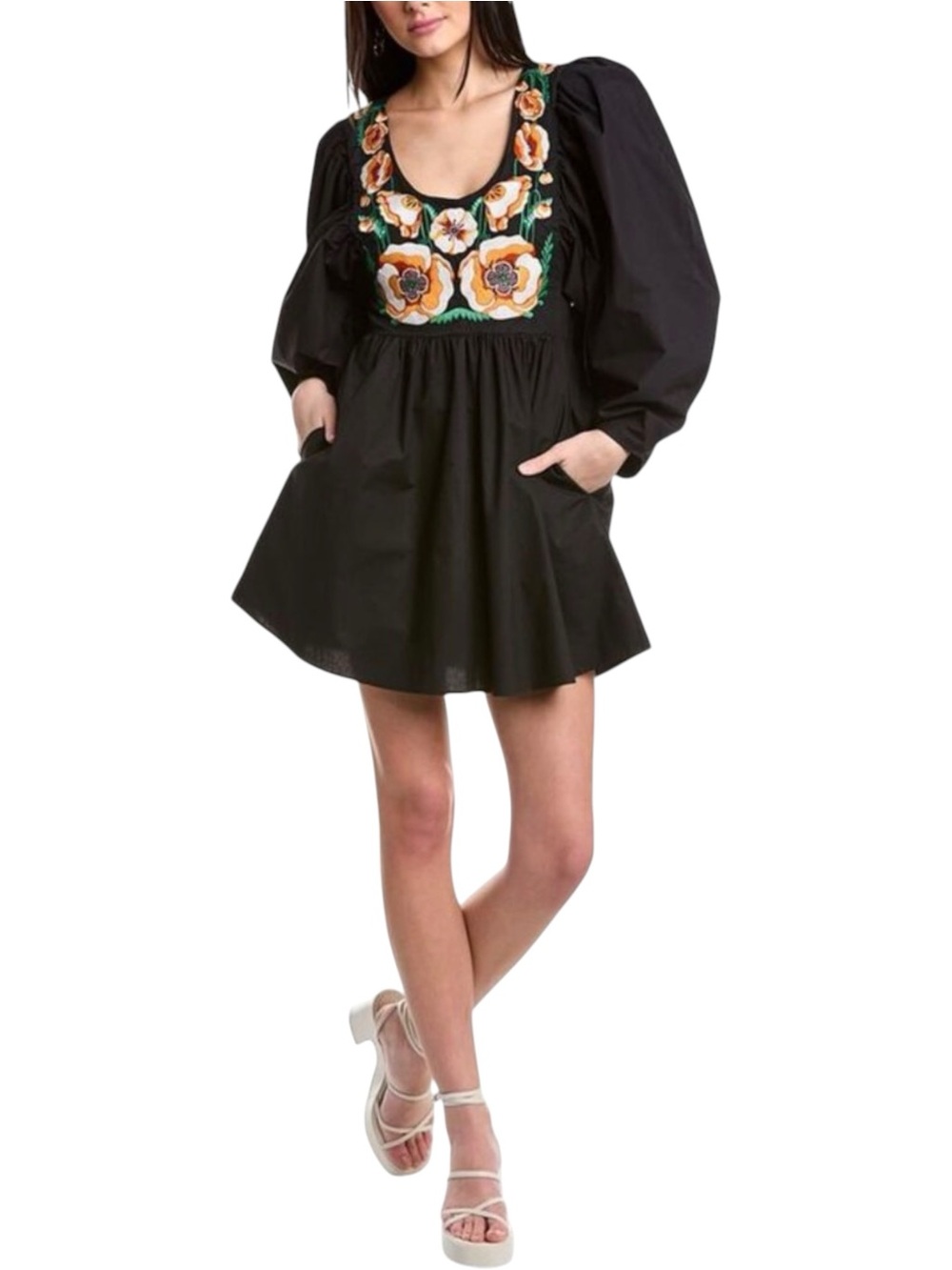 NWT La Doublej Dolly Embroidered Dress Size XS